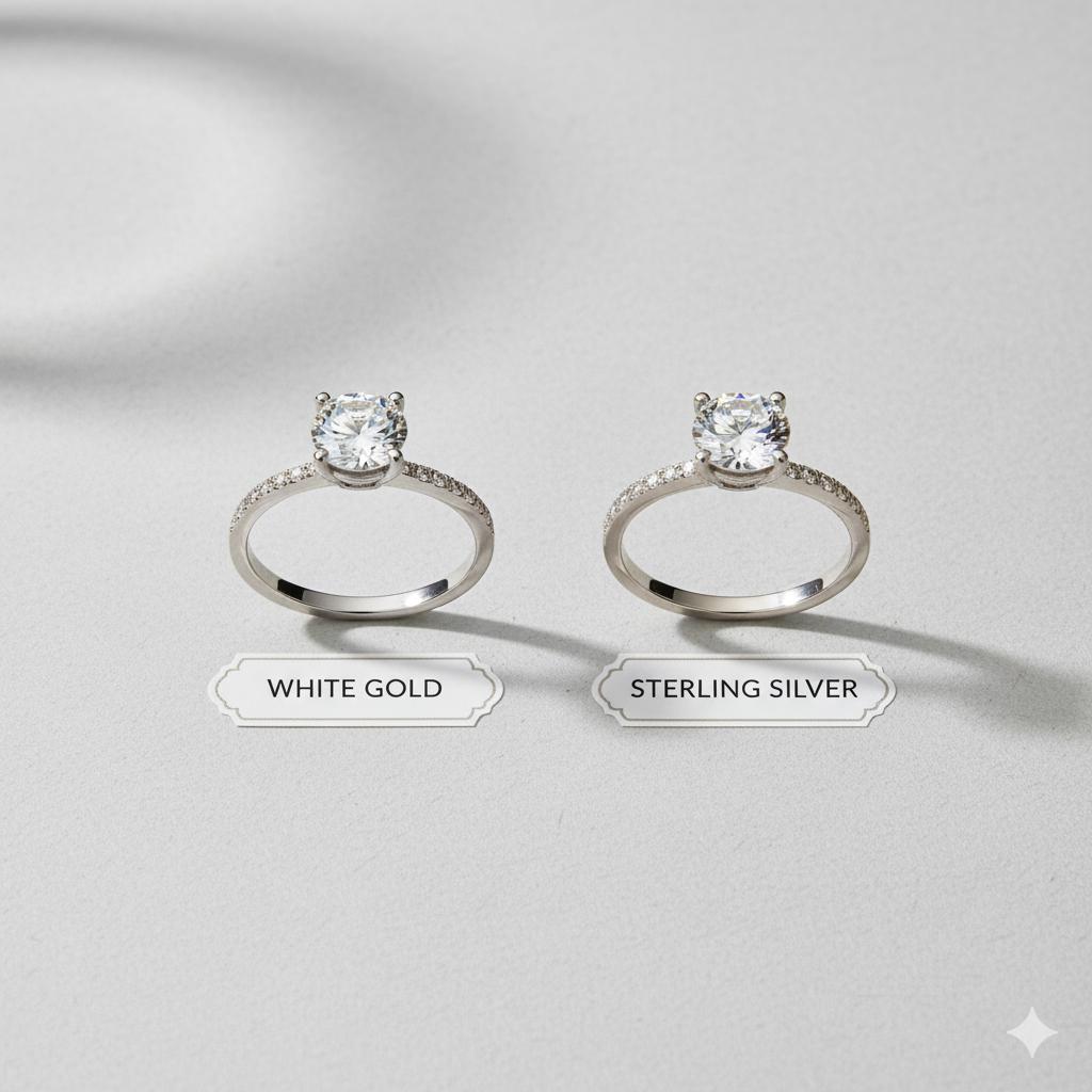 מה ההבדל בין זהב לבן לכסף?