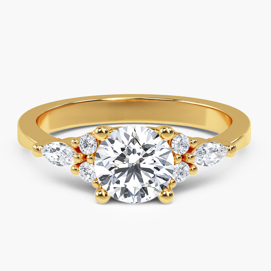 טבעת Carolyn בזהב צהוב 14k, להמחשת העיצוב