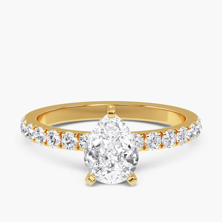 טבעת סוליטר טיפה 1ct דגם Abarrane