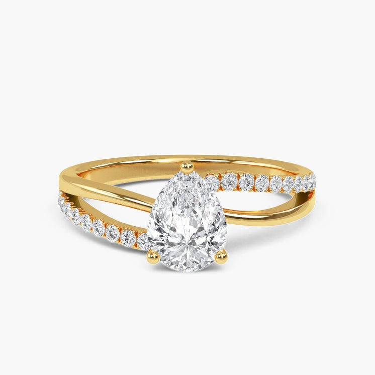טבעת יהלום טיפה 1.00ct דגם Winter